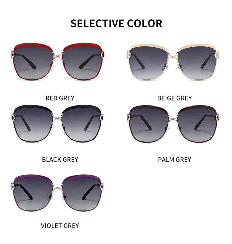 GCV Polarized Ladies Sunglasses Women Gradient Lens Round Sun Glasses Square Luxury Brand Oculos Lunette De Soleil Femme