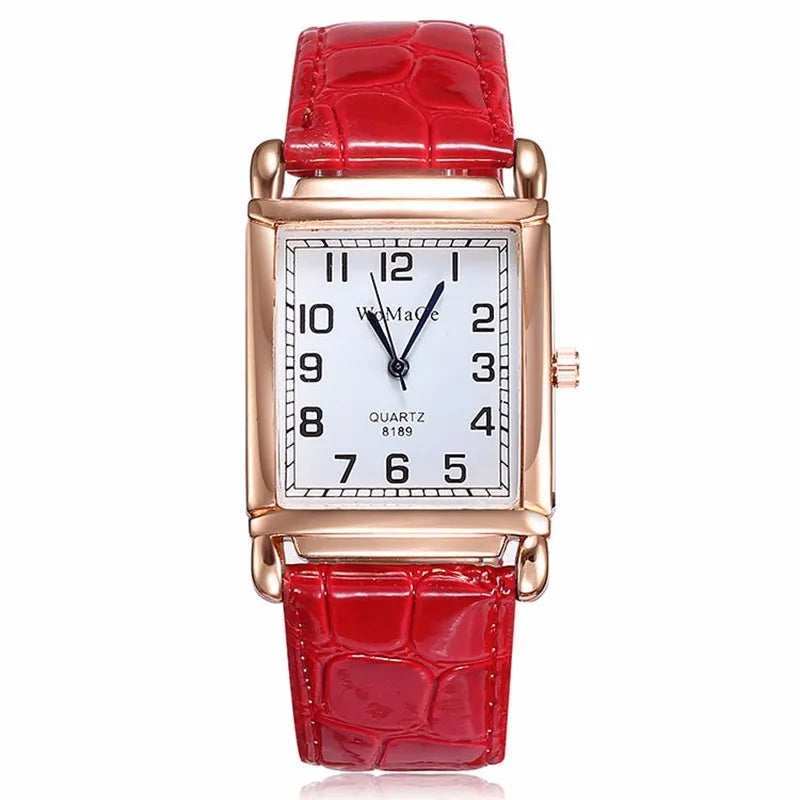 2022 New Watches for Women Square Rose Gold Wrist Watches Fashion Leather Brand Watches Ladies Quartz Watch Clock Montre Femme