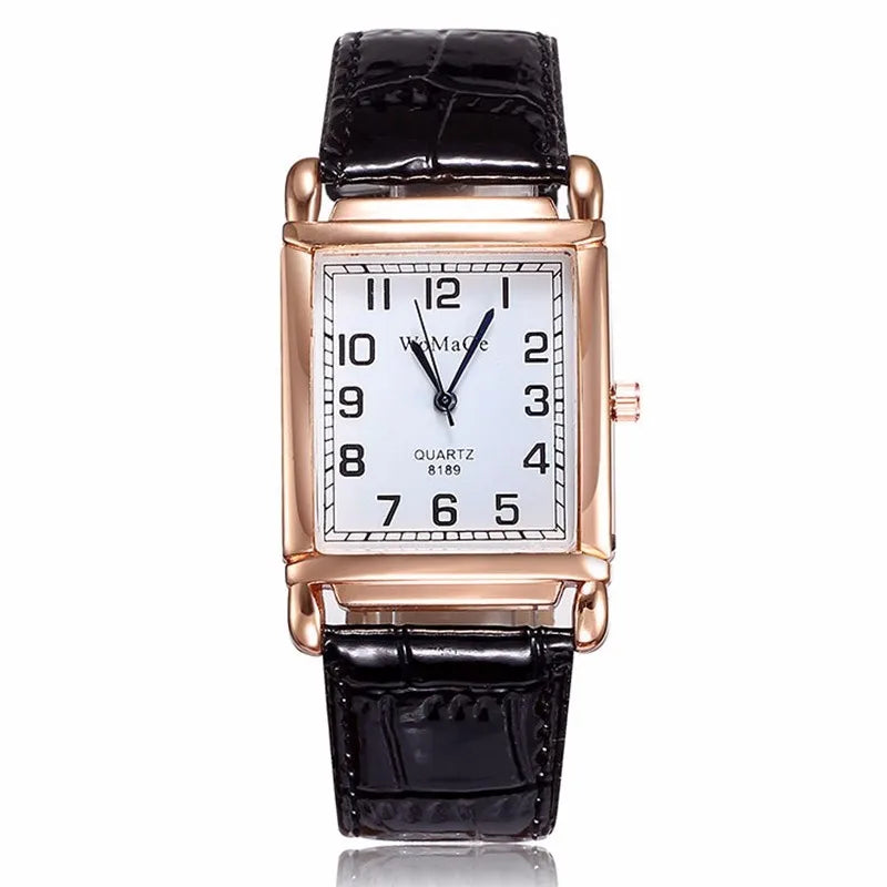 2022 New Watches for Women Square Rose Gold Wrist Watches Fashion Leather Brand Watches Ladies Quartz Watch Clock Montre Femme