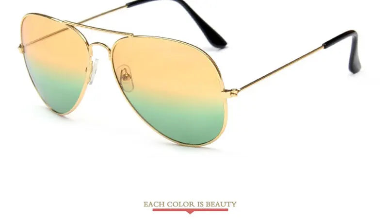 LeonLion 2023 Double Colors Gradient Sunglasses Women Alloy Mirror Glasses Lady Retro Metal Glasses Lunette De Soleil Femme