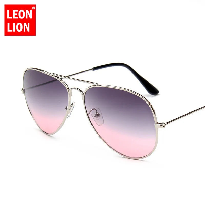 LeonLion 2023 Driving Gradient Sunglasses Women Alloy Mirror Glasses Lady Retro Metal Glasses Lunette De Soleil Femme UV400