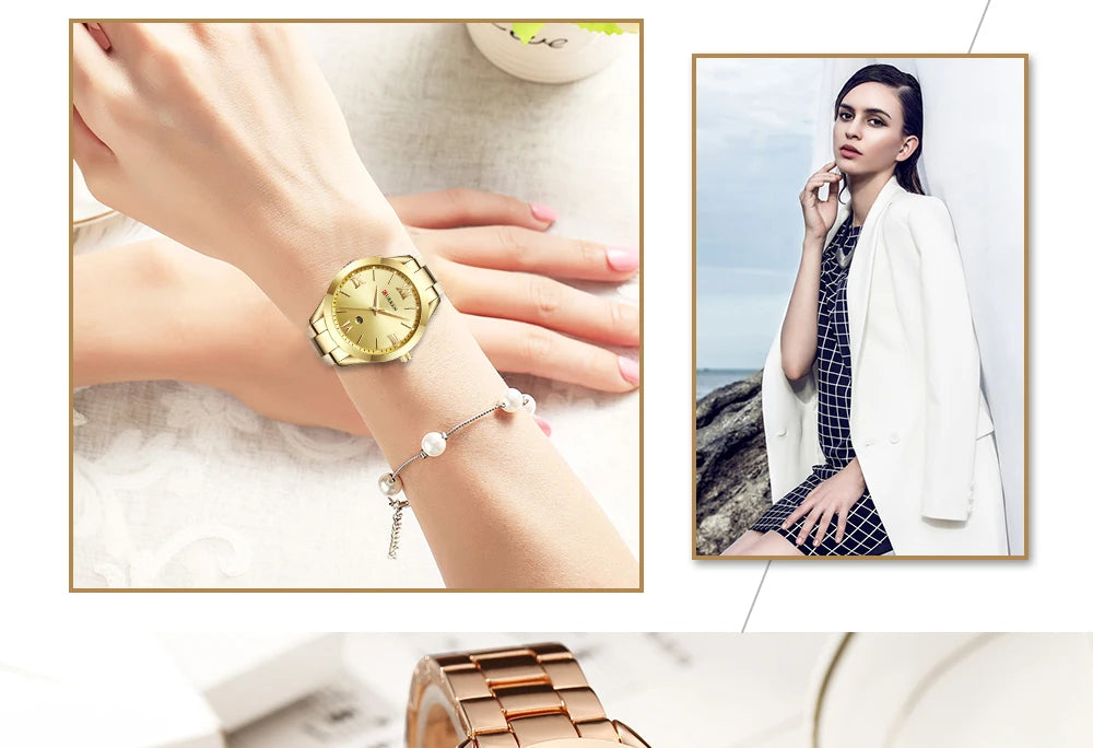 CURREN Gold Watch Women Watches Ladies Creative Steel Women's Bracelet Watches Female Clock Relogio Feminino Montre Femme