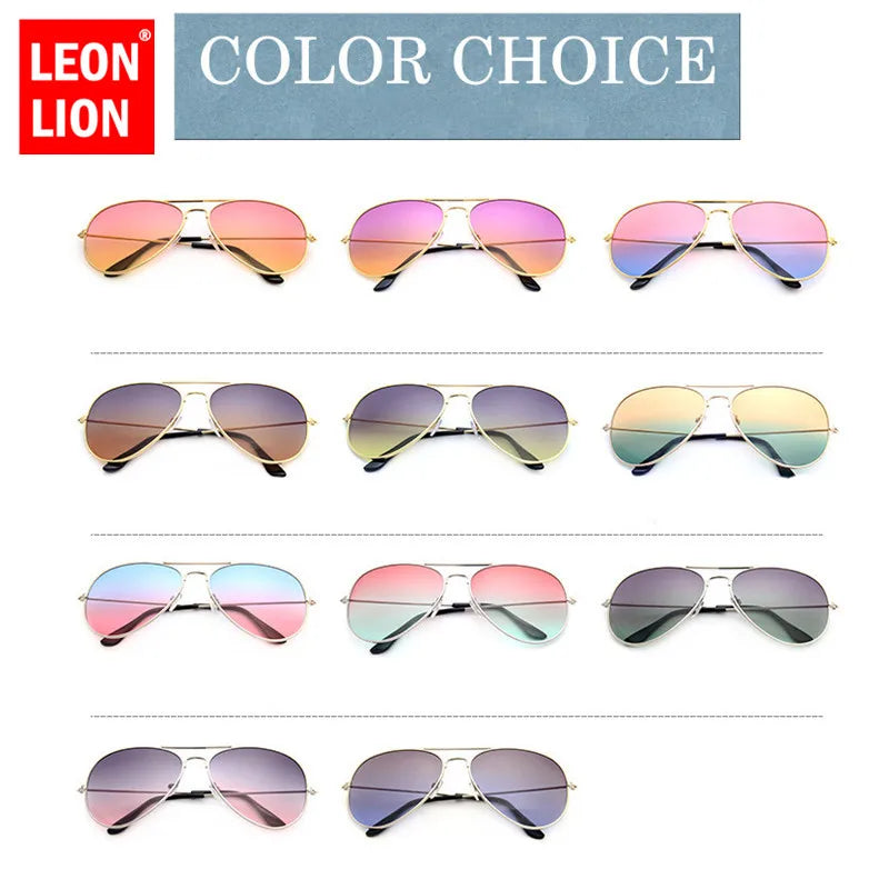 LeonLion 2023 Driving Gradient Sunglasses Women Alloy Mirror Glasses Lady Retro Metal Glasses Lunette De Soleil Femme UV400