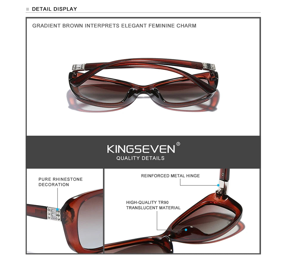 KINGSEVEN Young Style Women's Sunglasses Gradient Polarized Lens Luxury Design Ladies Elegant Lunette De Soleil Femme