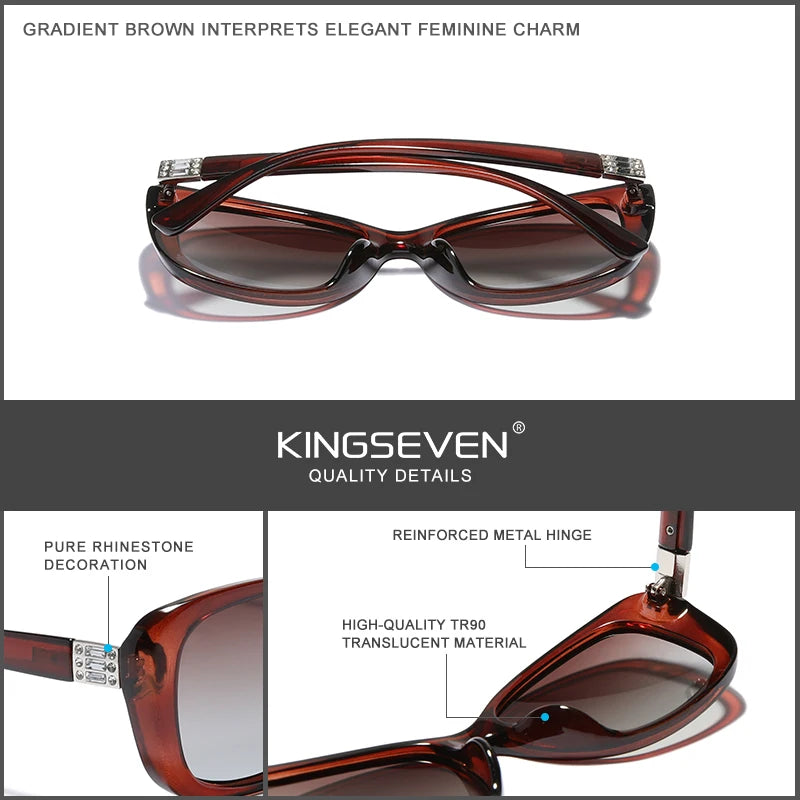 KINGSEVEN Young Style Women's Sunglasses Gradient Polarized Lens Luxury Design Ladies Elegant Lunette De Soleil Femme