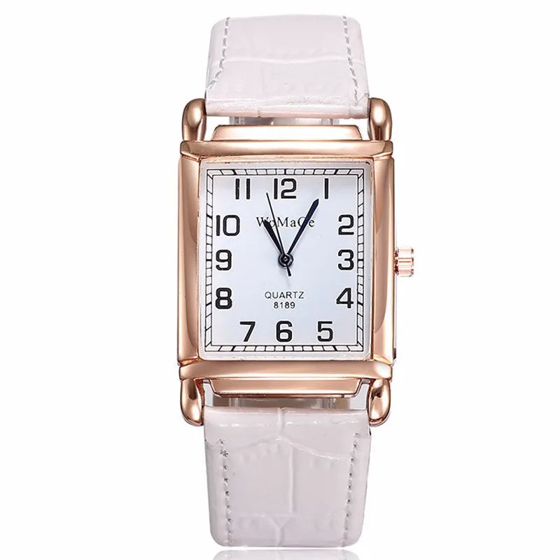 2022 New Watches for Women Square Rose Gold Wrist Watches Fashion Leather Brand Watches Ladies Quartz Watch Clock Montre Femme