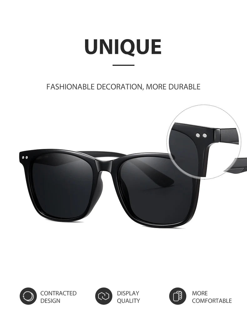 Fashion Square Sunglasses Polarized Men Women Ultra Light TR Frame G15 Glasses Anti-Glare Driving Goggle lunette de soleil femme