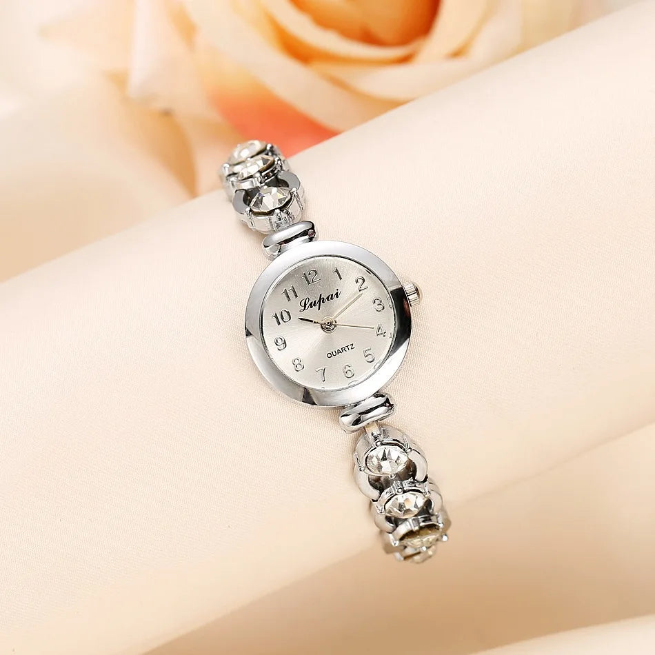 Women Watches 2024 Luxury Brands Stainless Steel Crystal Bracelet Wrist Watch Fashion Ladies Dress Reloj Mujer Montre Femme