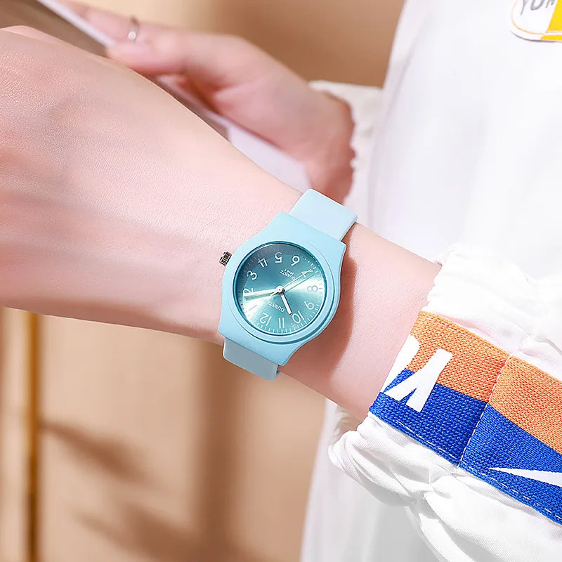 Candy Colored Silicone Strap Quartz Women's Watch Casual Fashion Digital Scale Wristwatch Montre Femme Reloj Mujer Dropshipping