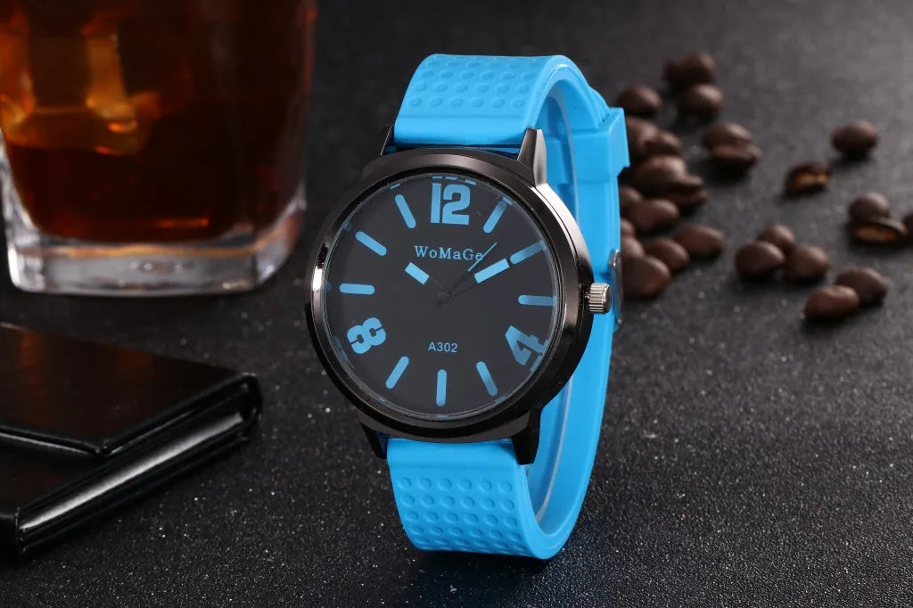 2022 Fashion Sport Watch Women Yellow Watches Candy Colour Big Dial Quartz Wristwatches Reloj Mujer Montre Femme Zegarki Damskie