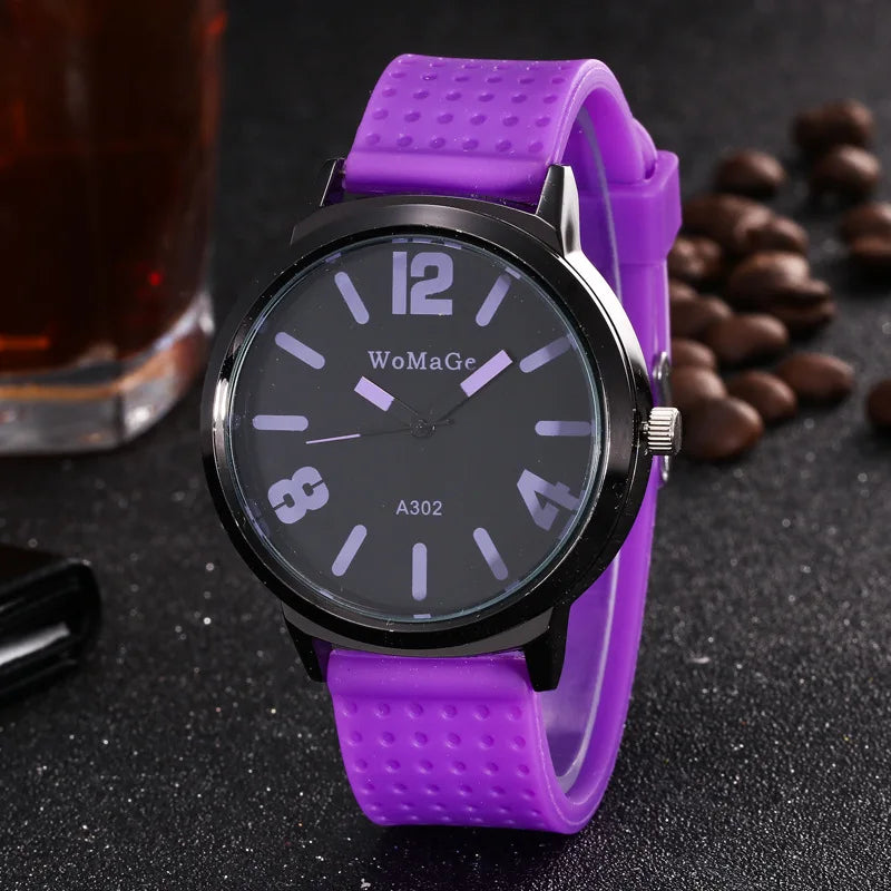 2022 Fashion Sport Watch Women Yellow Watches Candy Colour Big Dial Quartz Wristwatches Reloj Mujer Montre Femme Zegarki Damskie