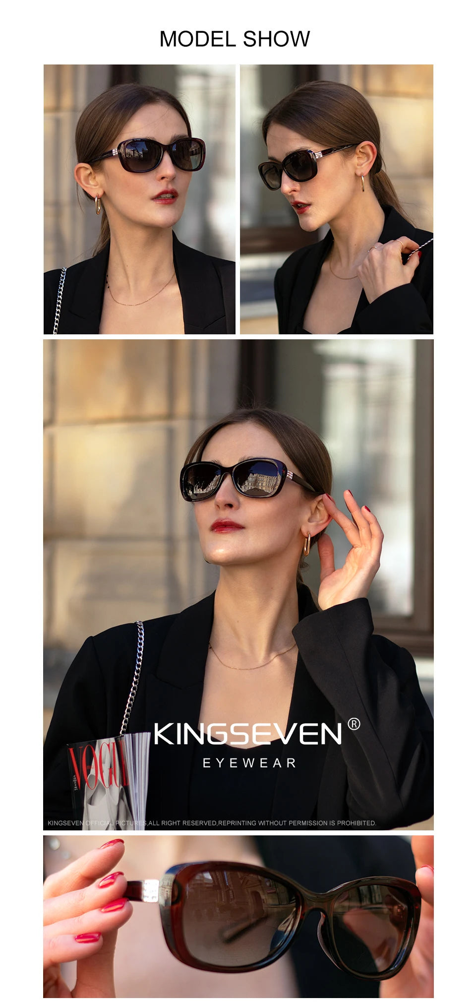 KINGSEVEN Young Style Women's Sunglasses Gradient Polarized Lens Luxury Design Ladies Elegant Lunette De Soleil Femme