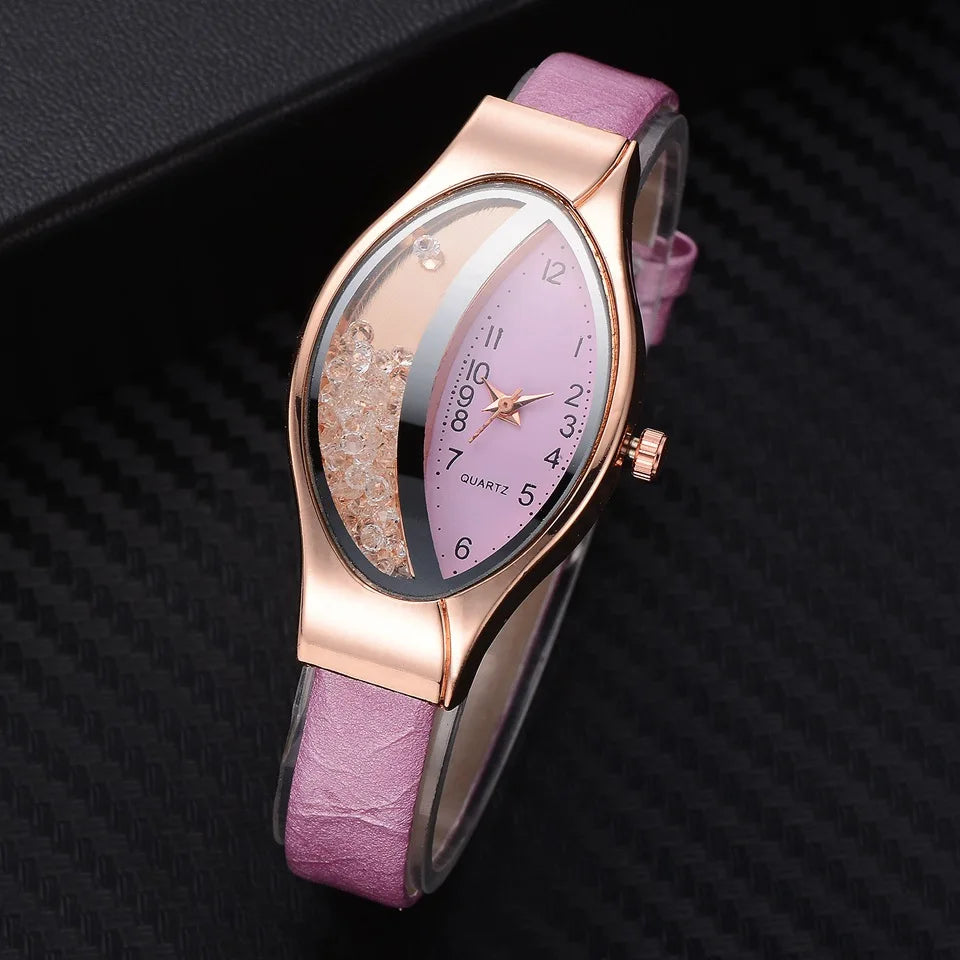 Fashion Oval Watch Women Luxury Gold Crystal Watches Metal Band Quartz Wristwatches for Ladies Girls Dames Horloge Montre Femme