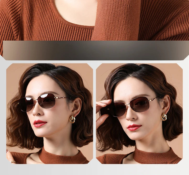 CoolPandas 2024 New Style Women's Sunglasses Gradient Polarized Lens Luxury Design Ladies Elegant UV400 Lunette De Soleil Femme