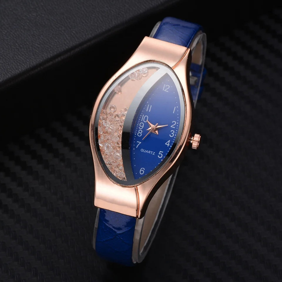 Fashion Oval Watch Women Luxury Gold Crystal Watches Metal Band Quartz Wristwatches for Ladies Girls Dames Horloge Montre Femme