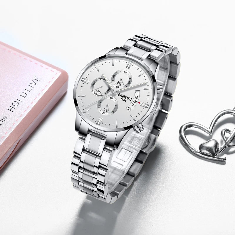 NIBOSI Quartz Watch Women Watches Ladies Stainless Steel Women's Bracelet Watches Female Clock Relogio Feminino Montre Femme