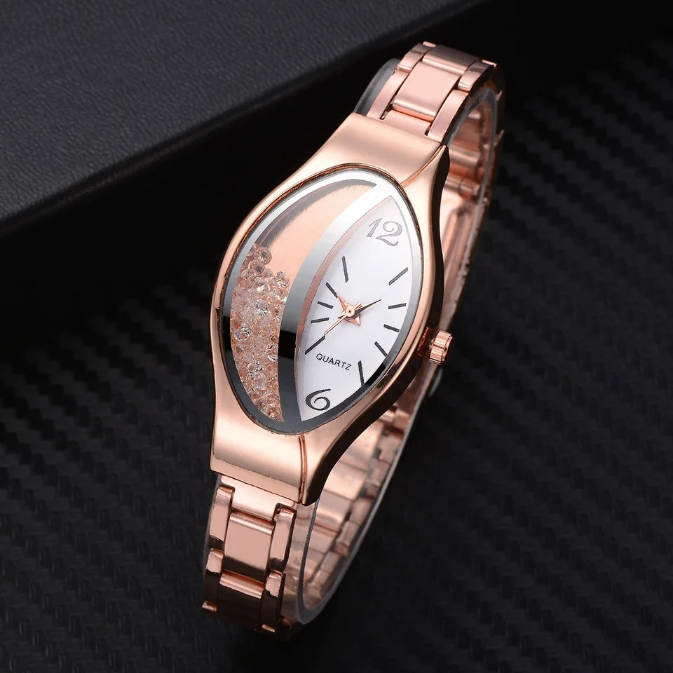 Fashion Oval Watch Women Luxury Gold Crystal Watches Metal Band Quartz Wristwatches for Ladies Girls Dames Horloge Montre Femme