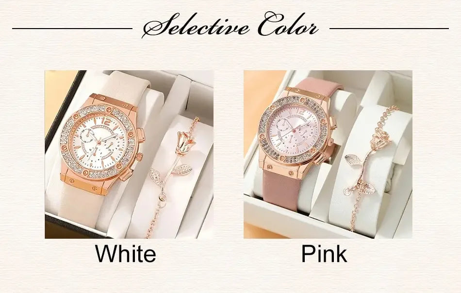 2pcs Set Womens Butterfly Watches Ladies Fashion Watch New Simple Casual Women Analog WristWatch Bracelet Gift