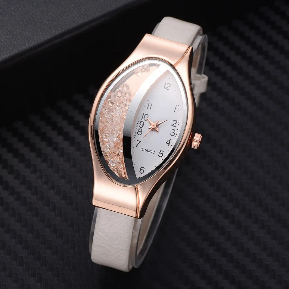 Fashion Oval Watch Women Luxury Gold Crystal Watches Metal Band Quartz Wristwatches for Ladies Girls Dames Horloge Montre Femme