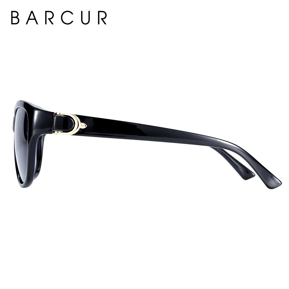 BARCUR  TR90 Ladies sunglasses Gradient UV400 Cat Eye Sun Glasses Polarized lunette de soleil femme