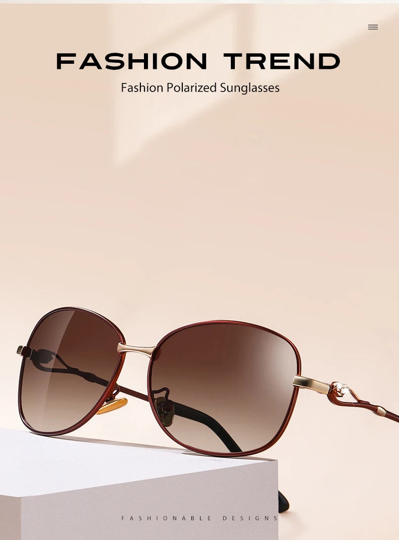 CoolPandas 2024 New Style Women's Sunglasses Gradient Polarized Lens Luxury Design Ladies Elegant UV400 Lunette De Soleil Femme