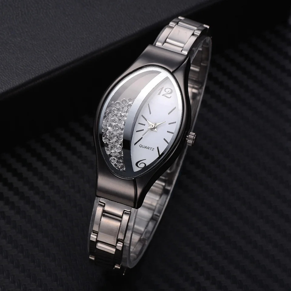 Fashion Oval Watch Women Luxury Gold Crystal Watches Metal Band Quartz Wristwatches for Ladies Girls Dames Horloge Montre Femme