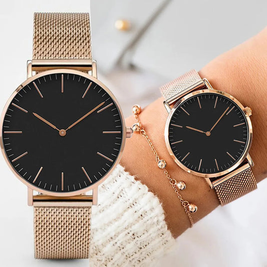 Luxury Rose Gold Watch Women Bracelet Top Brand Ladies Casual Quartz Clock Steel Women's Wristwatch Montre Femme Relogio