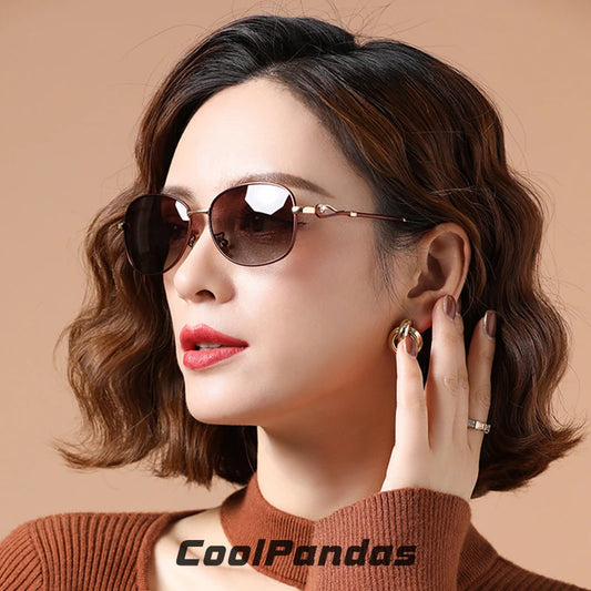 CoolPandas 2024 New Style Women's Sunglasses Gradient Polarized Lens Luxury Design Ladies Elegant UV400 Lunette De Soleil Femme