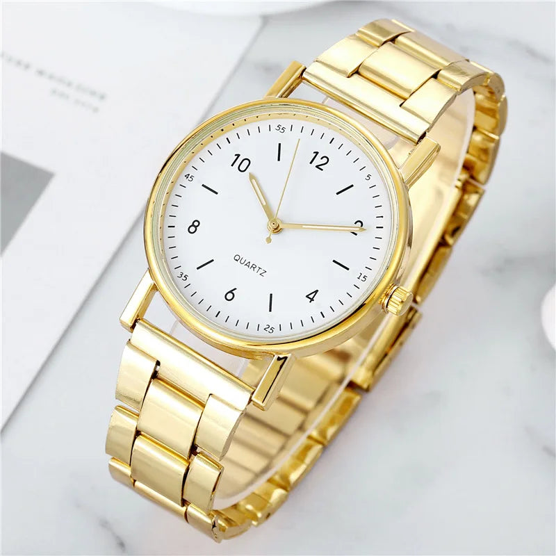 Simple Quartz Wristwatch Ladies Quartz Watch Stainless Steel Luminous Dial Leisure Fashionable Watch Reloj Mujer Montre Femmes