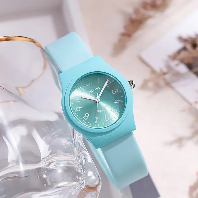 Candy Colored Silicone Strap Quartz Women's Watch Casual Fashion Digital Scale Wristwatch Montre Femme Reloj Mujer Dropshipping