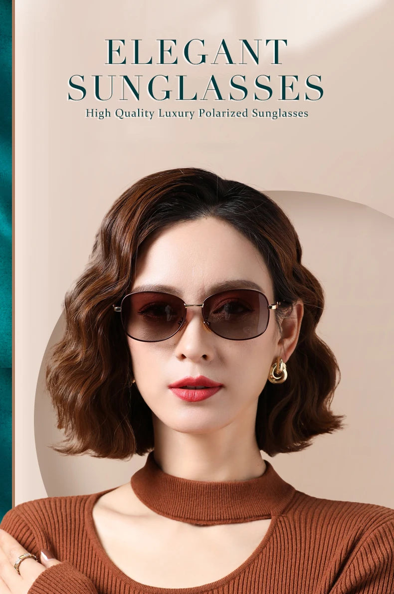 CoolPandas 2024 New Style Women's Sunglasses Gradient Polarized Lens Luxury Design Ladies Elegant UV400 Lunette De Soleil Femme