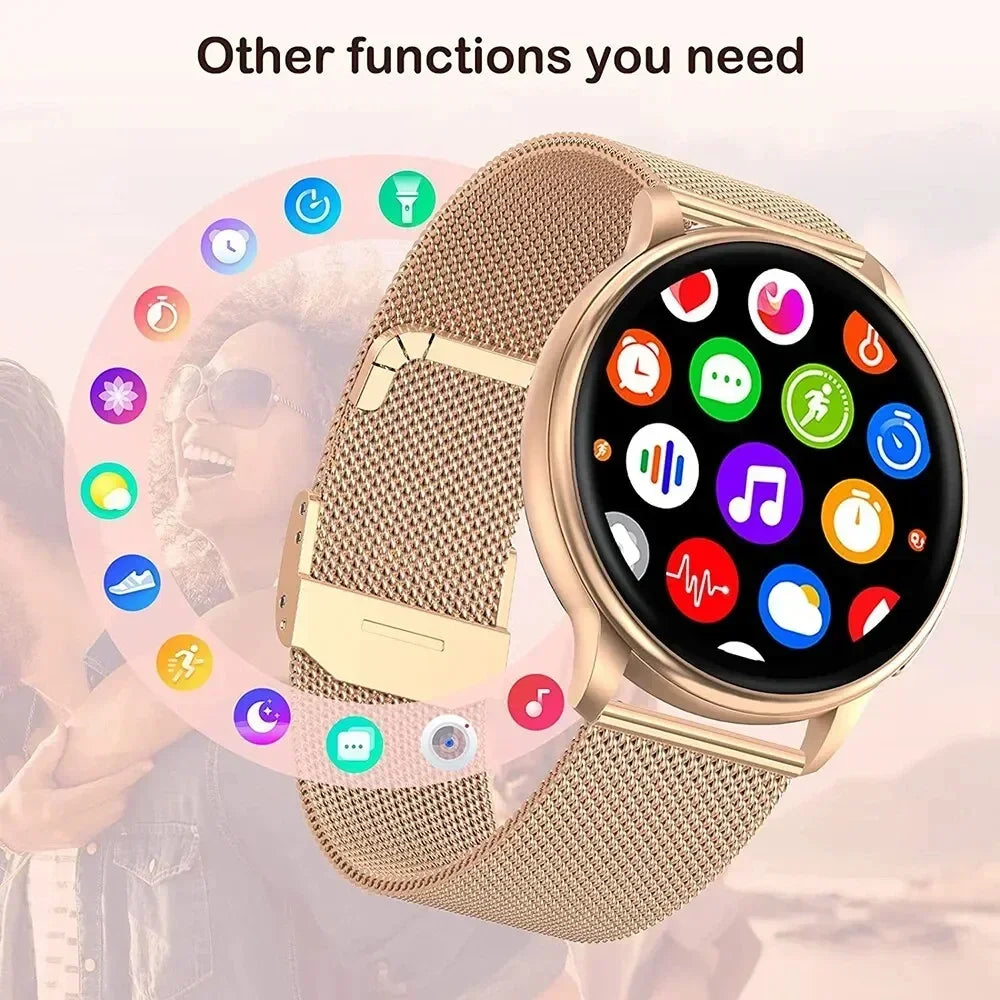 2024 New Lady Fashion Smart Watch women AMOLED HD Screen GPS Heart Rate Bluetooth Call Waterproof Outdoor SmartWatch For Xiaomi