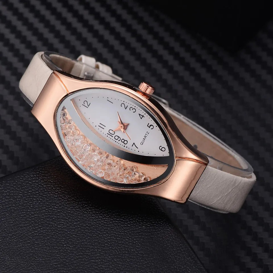 Fashion Oval Watch Women Luxury Gold Crystal Watches Metal Band Quartz Wristwatches for Ladies Girls Dames Horloge Montre Femme