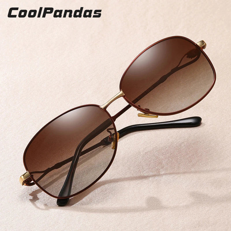 CoolPandas 2024 New Style Women's Sunglasses Gradient Polarized Lens Luxury Design Ladies Elegant UV400 Lunette De Soleil Femme