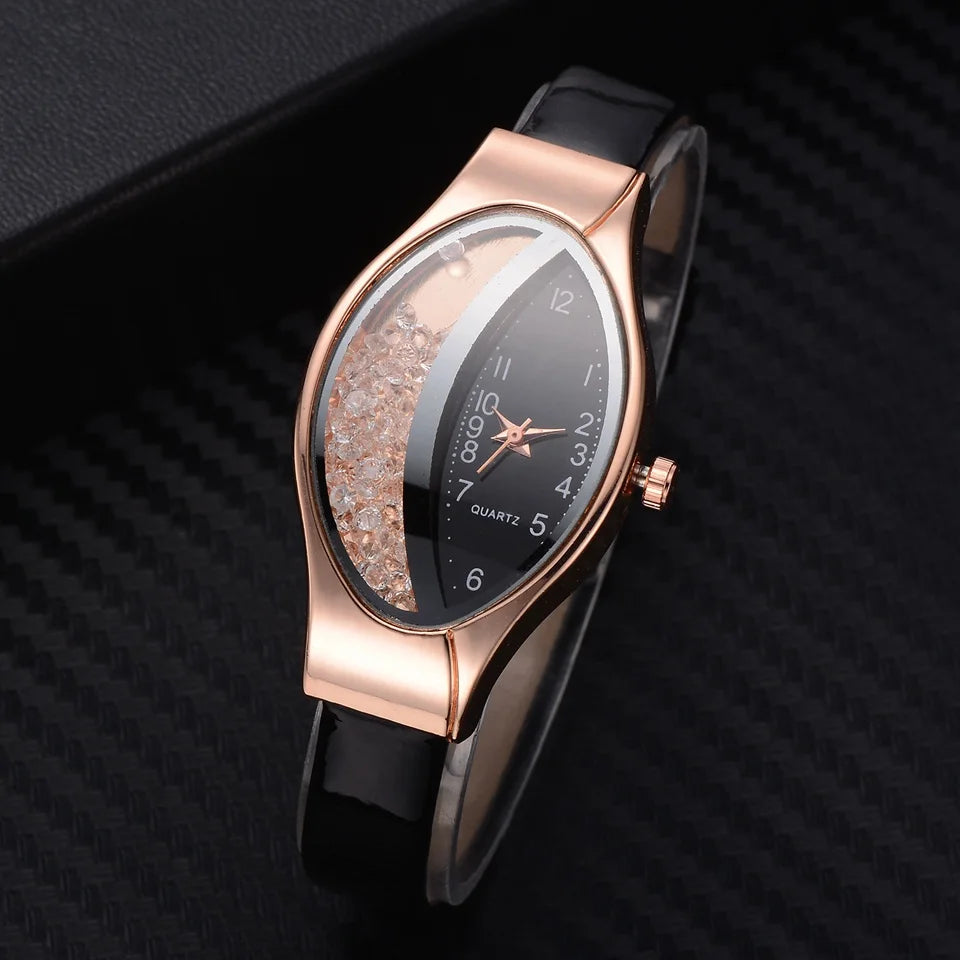 Fashion Oval Watch Women Luxury Gold Crystal Watches Metal Band Quartz Wristwatches for Ladies Girls Dames Horloge Montre Femme