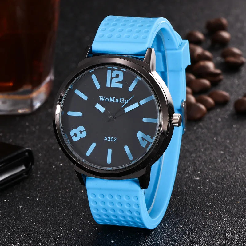 2022 Fashion Sport Watch Women Yellow Watches Candy Colour Big Dial Quartz Wristwatches Reloj Mujer Montre Femme Zegarki Damskie