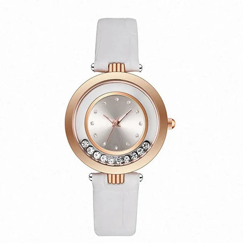 Fashion Luxury Watches for Women Stylish Elegant Leather Strap Buckle Rhinestones Ladies Female Wrist Watch Clock Montre Femme