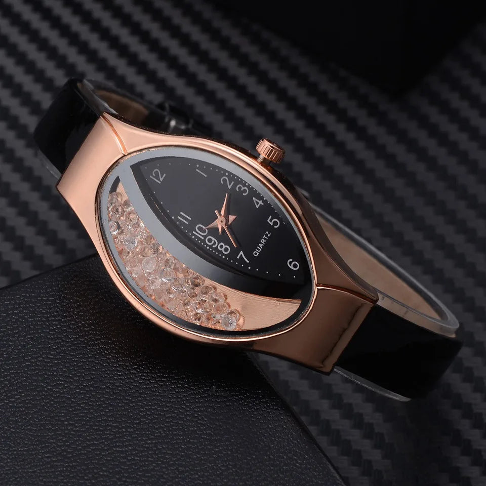 Fashion Oval Watch Women Luxury Gold Crystal Watches Metal Band Quartz Wristwatches for Ladies Girls Dames Horloge Montre Femme